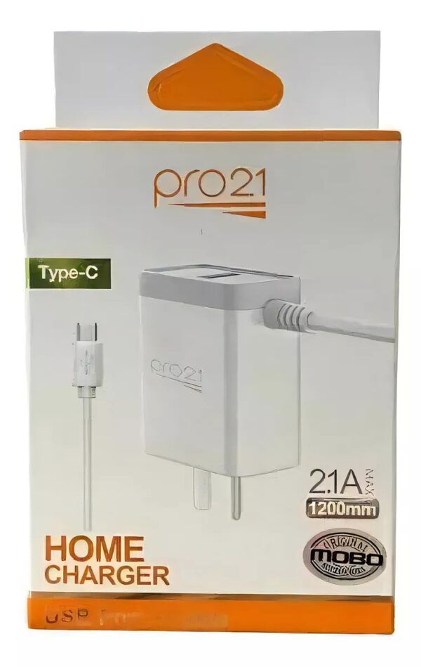 Cargador Viajero Tipo C 2.1amp. PRO21