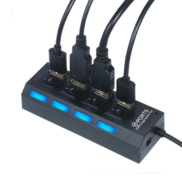Hub 4 puertos USB 2.0 Negro - Image 2
