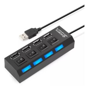 Hub 4 puertos USB 2.0 Negro